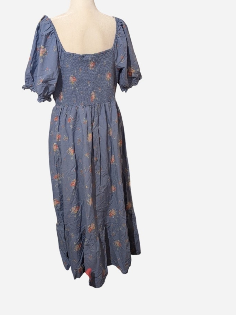 Universal Thread Blue Floral Puff-Sleeve Maxi Dress - Picture 2 of 9